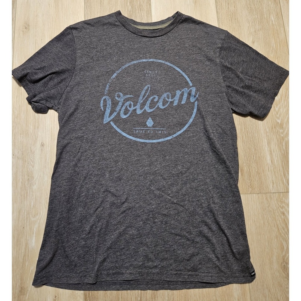 Volcom T-shirt Womens Gray Blue Logo True To This  M/M Shirt Size M